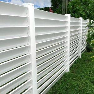 White Louvered Fence