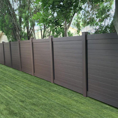 Brown vinyl fencing from our vinyl fence distributors near Lathrop CA.